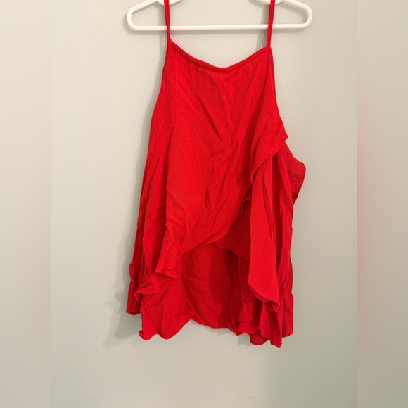 Mossimo Supply Co. Bright Red Sleeveless Ruffle Top - Picture 2 of 4